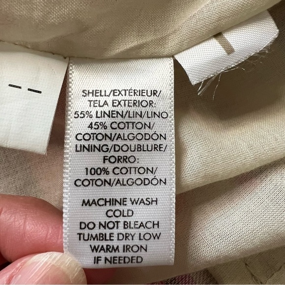 2/$30 Ann Taylor LOFT Linen Striped Sundress  Sleeveless Cutout Back.  SZ 2 - Picture 15 of 16